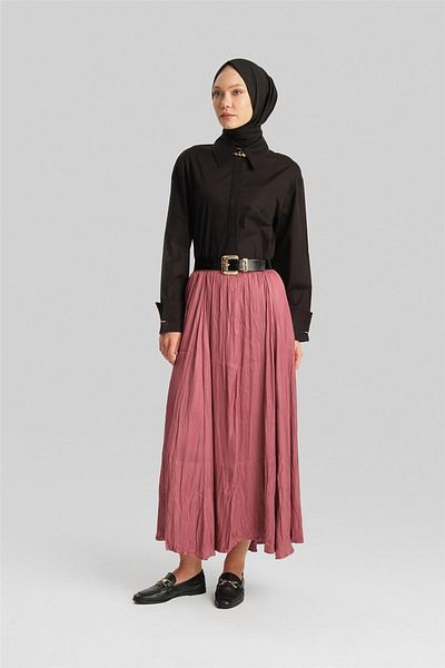Armine Dried Rose Wrinkled Pleated Skirt - 24Yd5601