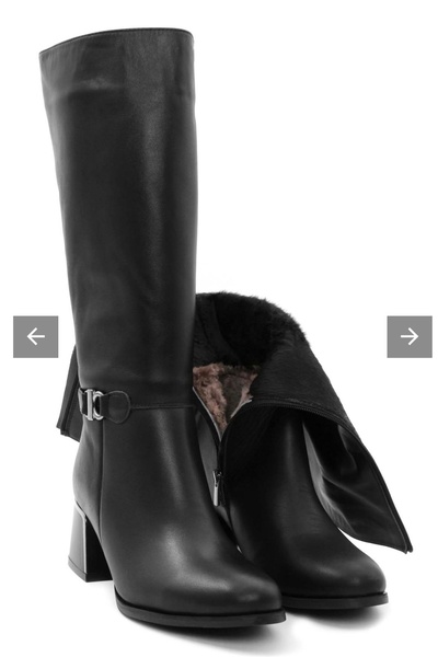 Trenss Hakiki Deri Kürklü Siyah Kadın Klasik Çizme 064YZA267