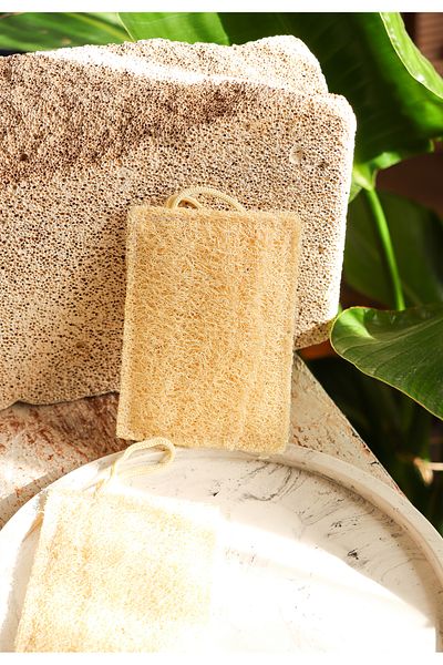 bermark Natural Pumpkin Fiber Dish Sponge - Organic, Herbal, Eco-Friendly Effective Cleaning - 1 Piece