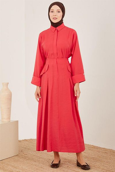 Armine Modal Skirt with Pockets and Elastic 23Y1427 Cherry