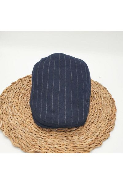 Sanalbolluk Black Color Striped Model Classic Men's Cap