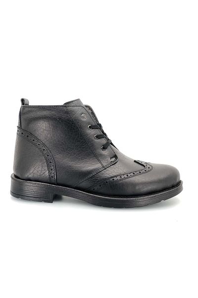 Kids Club Shoes Ανδρικές μπότες από 100% γνήσιο δέρμα και μαλλί Desimen ΜΑΥΡΟ