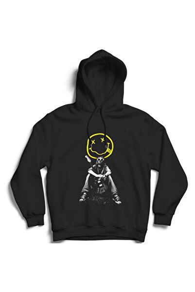 The Fame Hanorac cu glugă unisex din bumbac cu model Nirvana Kurt Cobain