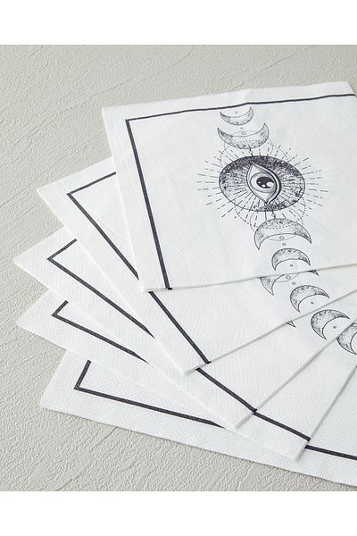 English Home Set of 20 White Talisman Magical Paper Napkins - 33X33 cm