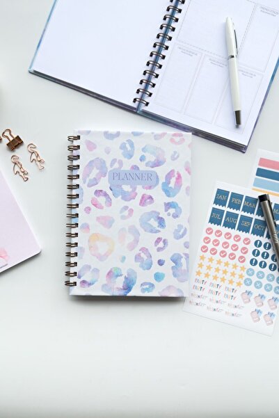 Martius Art سلسلة Lila Leopard - جدول أعمال حلزوني بغطاء صلب مقاس A5، وأوراق ...