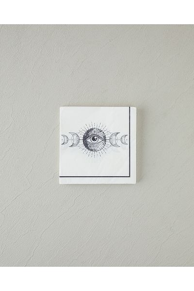 English Home Set of 20 White Talisman Magical Paper Napkins - 33X33 cm