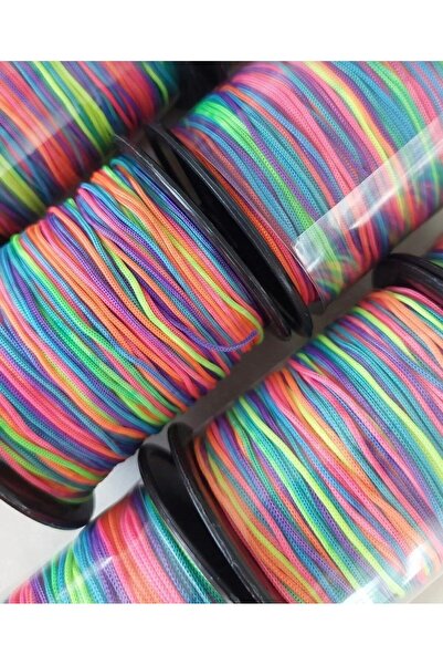 SESİKA HOBİ Gökkuşağı Renkli Paraşüt İpi 100 Metre 0.8 Mm Bileklik Kolye İpi