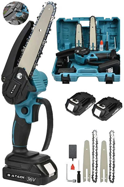 Sataok 36v 5ah Çift Batarya Kömürlü Motor Budama Testeresi Dal Budama