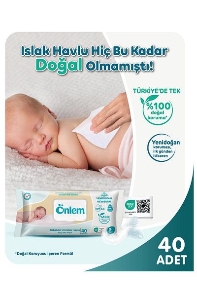 ÖNLEM Newborn and Sensitive Care Wet Towel 3 X 40 (120 Pieces)