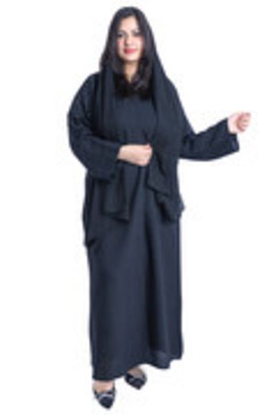 IKKXA Embroidered Designed Abaya AIK4044 Black