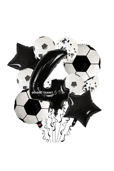 DÜVENCİ TİCARET SİYAH BEYAZ FUTBOL TOP FOLYOLU BALON YAŞ SET