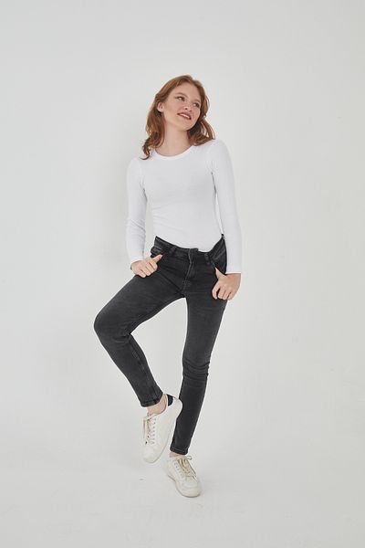 Wearflawless Women's 100% Cotton 2-Piece Crew Neck Long Sleeve Ribbed Blouse Set