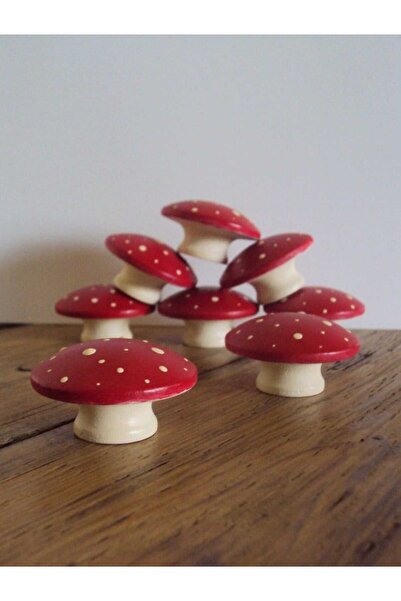 afralya home 3 adet! Mantar Bebek odası ahşap çekmece/dolap kulpu figürlü kul...