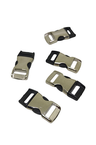 PARACORD 10 mm Paracord Bileklik Toka Klips Yarı Metal Siyah Renk 10 Adet