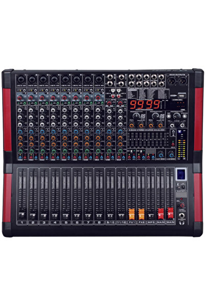 ODO Md-12m299-9 12 Kanallı Çift Efektli 2x900 Watt Anfili Power Mikser