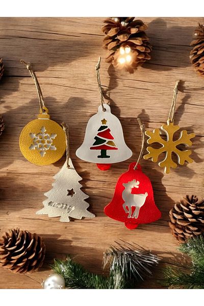 MOMİKO TASARIM 5Pcs Christmas Tree Ornament Handmade