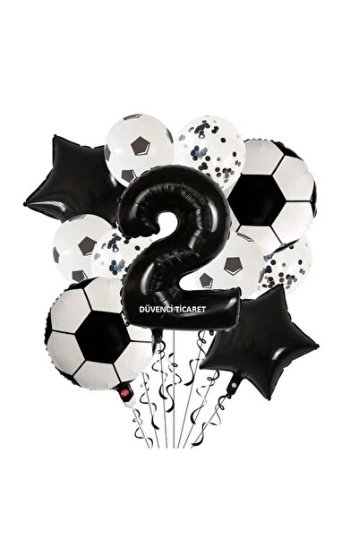 DÜVENCİ TİCARET SİYAH BEYAZ FUTBOL TOP FOLYOLU BALON YAŞ SET