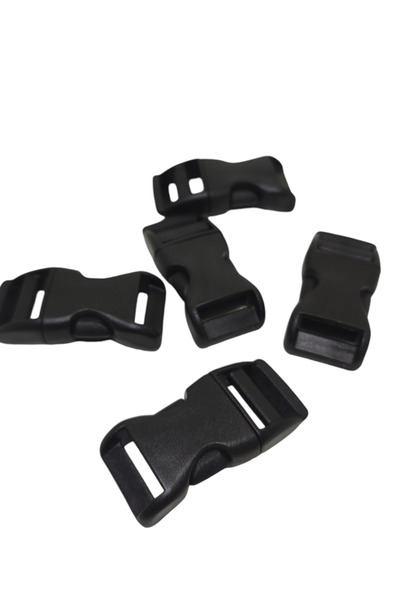 PARACORD 15 mm Paracord Bileklik Toka Klips Siyah Renk Fren Mekanizmalı 50 adet