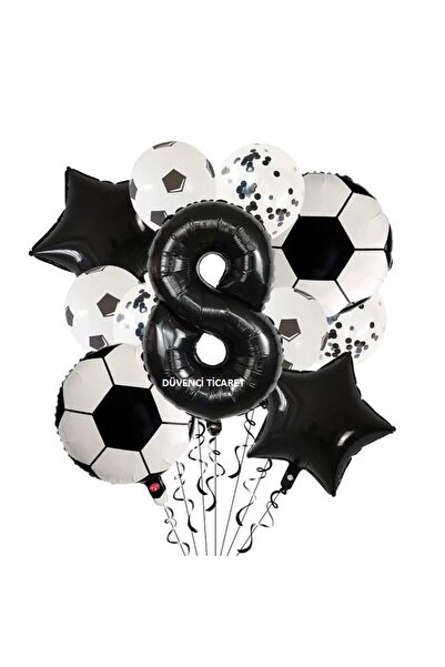DÜVENCİ TİCARET SİYAH BEYAZ FUTBOL TOP FOLYOLU BALON YAŞ SET