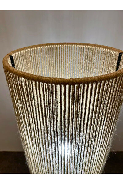 Arslan tekstil El Yapımı Jütten Yapılmış Makrome Yer Lambası. Şık, Boho, Çiftlik Evi, Modern Zemin Lambası.