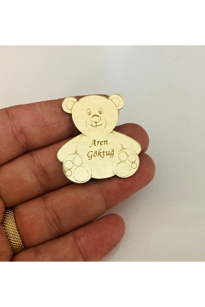 guluslazerkesim 15 Adet Pleksi Gold Veya Gümüş 3 Cm Ayıcık Pleksi Süsleme Ürü...