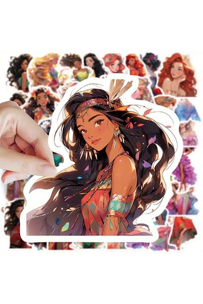 Major Selection 50 χαριτωμένα καρτούν Anime Princess Stickers Αυτοκόλλητο φορητού υπολογιστή με κράνος αυτοκινήτου