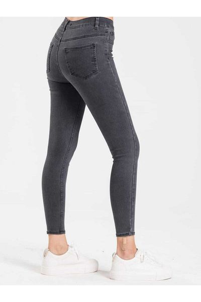 geenz manifacture Τζιν παντελόνι Carmen Ash Smoked ψηλόμεσο στενό πόδι Skinny Lycra