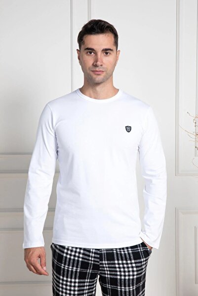 by İGP Білий піжамний комплект великого розміру для чоловіків у клітинку