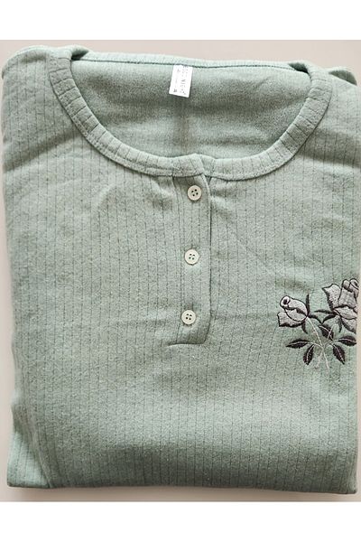 GOOD NİGHT Battal Size Interlock Mother Pajamas Set 1912