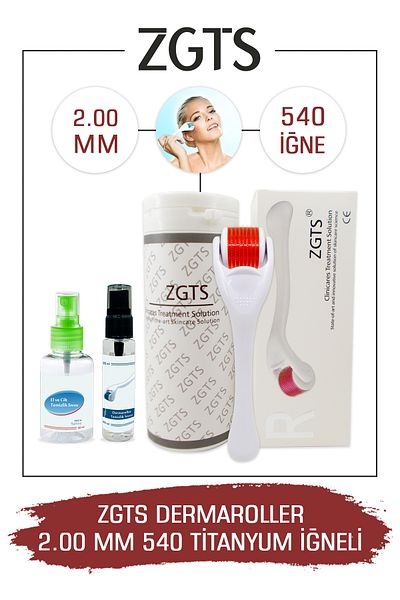 Zgts Dermaroller 2.00 Mm Titanium 540 Needle Derma Roller