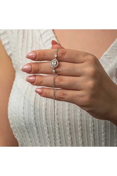 Skygo Silver Round Women's Bracelet with Stone Detail