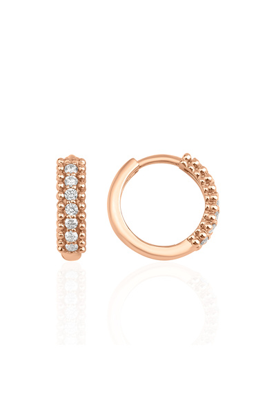 DesignbyKairos 14 Ayar Altın Taşlı Kadın Halka Küpe