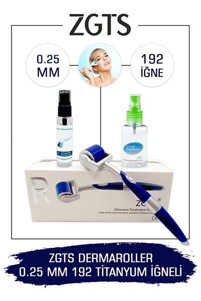 Zgts Blue Line Dermaroller 0.25mm Titanium 192 Needle Derma Roller