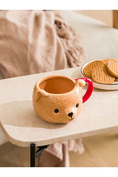 LC Waikiki Lcw Home Mixed Printed Ceramic Mug with Teddy Bear Figure