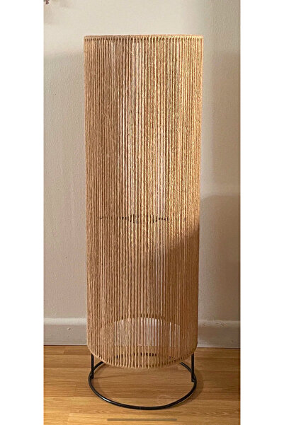 Arslan tekstil El Yapımı Jütten Yapılmış Makrome Yer Lambası. Şık, Boho, Çiftlik Evi, Modern Zemin Lambası.
