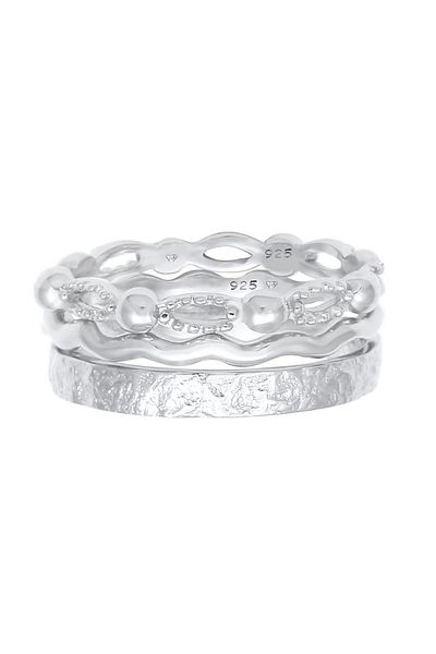 ELLI Inel Femeie Band Inele Wave Ball În Argint Sterling 925