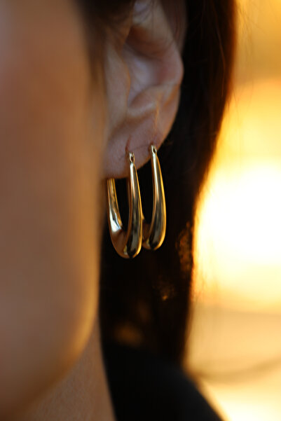 Yenigün Kuyumculuk 14 Ayar Altın Oval Halka Küpe