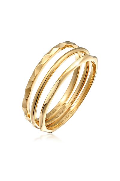 ELLI Ring Ladies Basic Stacking Set Of 3 In 925 Sterling Silver