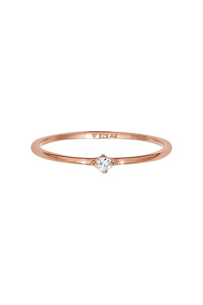 ELLI Inel Premium pentru Femei - Solitaire Elegant Watermark, Topaz Stone 925 Sterling