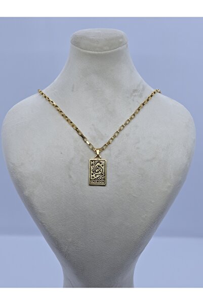 THE MOON PLAKA ÇELİK KOLYE GOLD