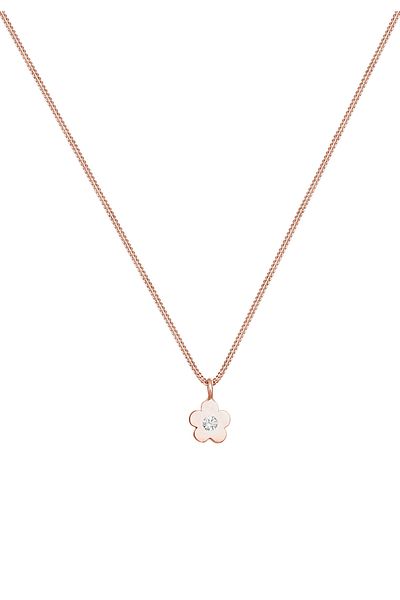 ELLI Halskette aus 925er-Sterlingsilber – mit Blumenmuster und Kristallen für Kinder