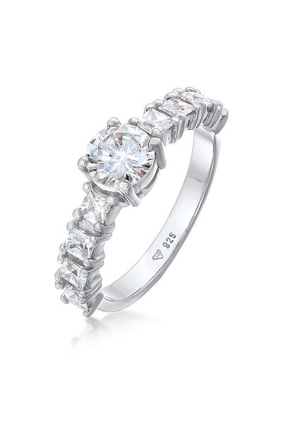 ELLI Ring Damen Verlobungsring Elegant mit Zirkonia Kristallen in 925 Sterling Silber