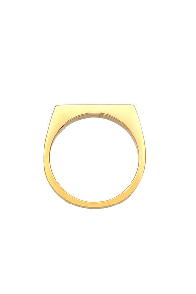 ELLI Dámský pečetní prsten s čtvercovým geometrickým vzorem, základní velikost, stříbro 925