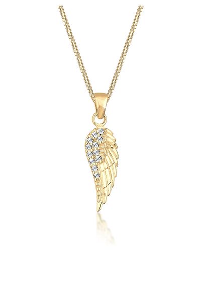 ELLI Necklace Ladies Wing Pendant With Crystals In 925 Sterling Silver