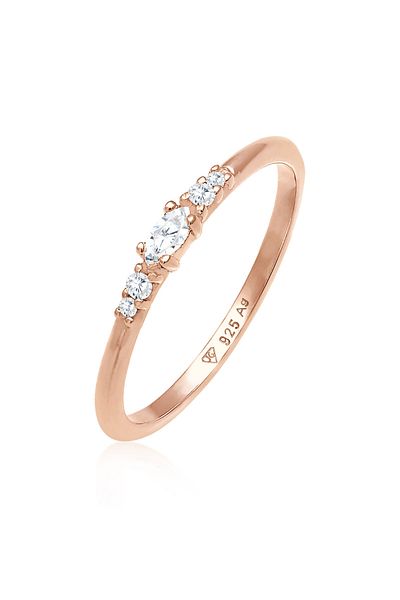 ELLI Eleganter Verlobungsring mit Zirkoniumkristallen für Damen – 925er Sterlingsilber