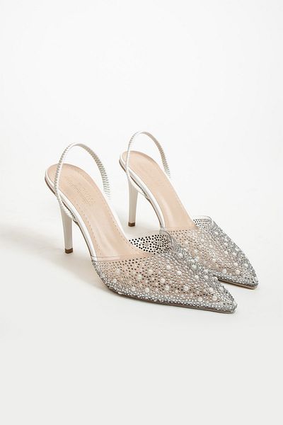 DC DONNA Women's Pearl Detailed Open Back 9cm Stiletto Shoes