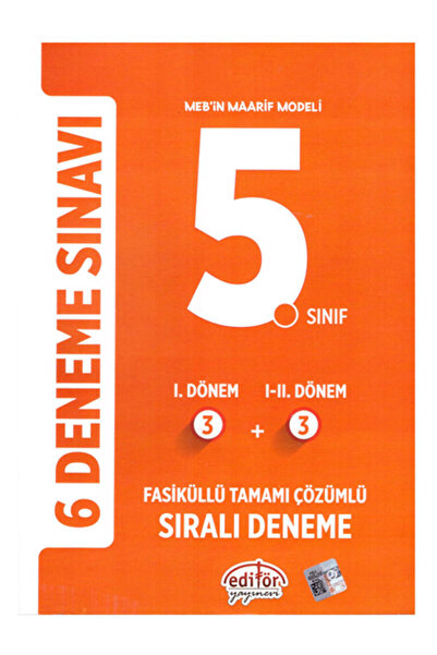 Editör Yayınevi 2025 Editör 5.Sınıf Fasiküllü Tamamı Çözümlü 6 Sıralı Deneme
