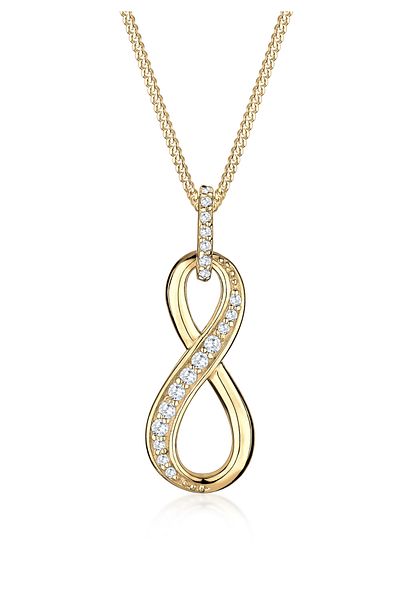 ELLI Necklace Ladies Infinity Pendant Infinite With Zirconia Crystals In 925 Sterling Silver