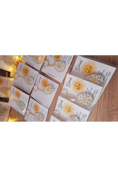 SevgiliAtolyemm Sun Card Papatya Keychain Birthday Mevlüt Baby Babyshower Gifts 10 Pieces