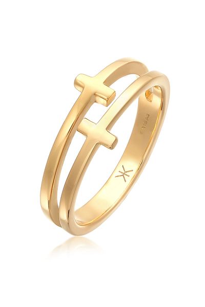 KUZZOI Ring Men's Cross Double Modern In 925 Sterling Silver
